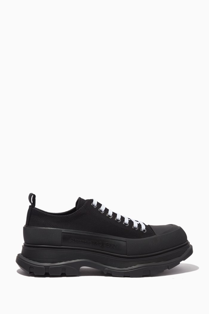 

Tread Slick Lace-up Shoes in Cotton Canvas, Black