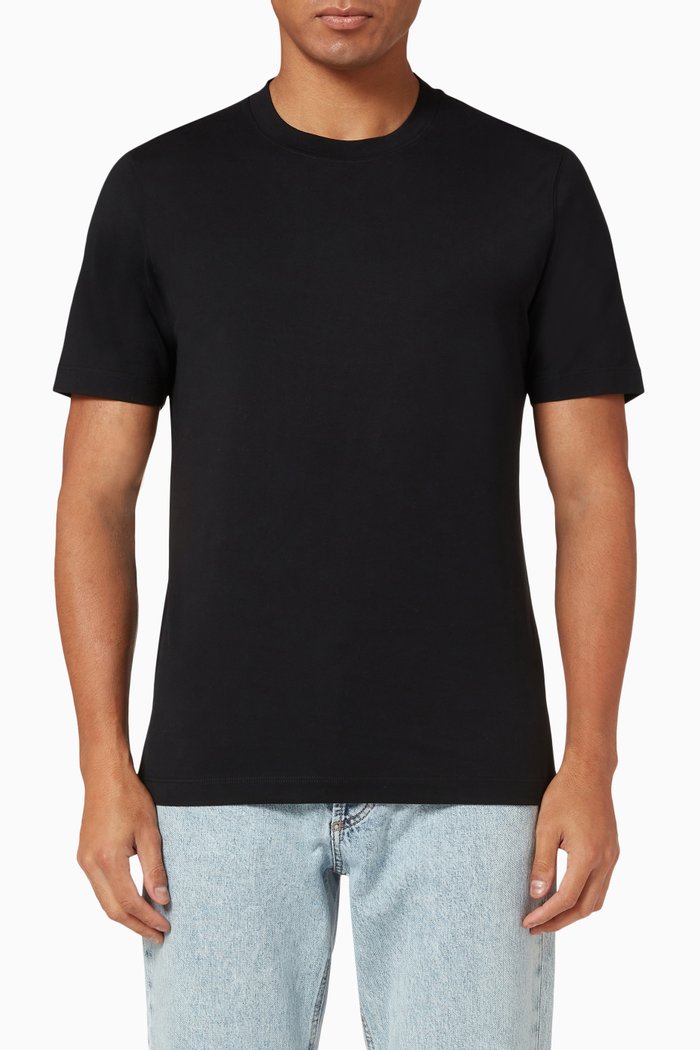 

Classic Short Sleeve T-shirt in Cotton Jersey, Black