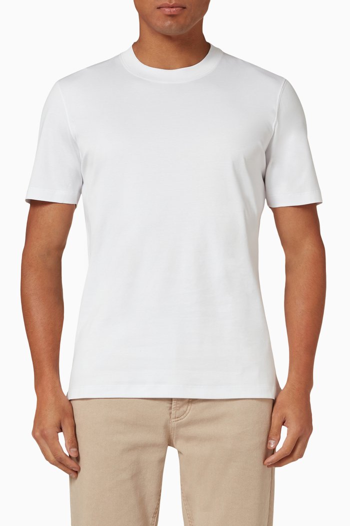 

Classic Short Sleeve T-shirt in Cotton Jersey, White