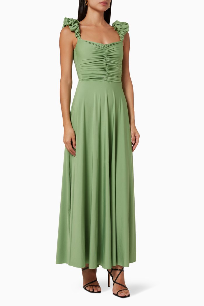 

Faraglioni Maxi Dress in Stretch Nylon, Green