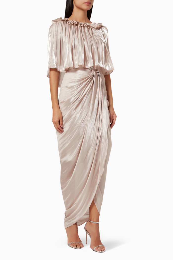 

Draped Dress in Satin, Pink