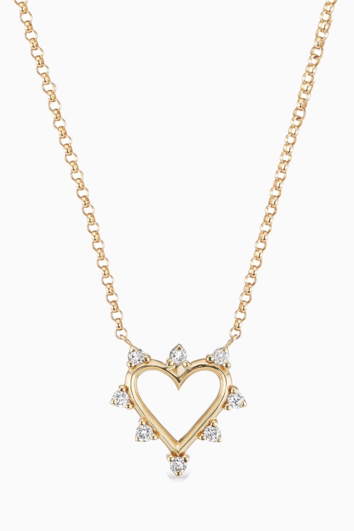 

Mini Open Heart Diamond Necklace in 14kt Yellow Gold