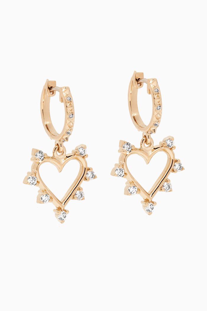 

Mini Open Heart Hoop Earrings in 14kt Yellow Gold