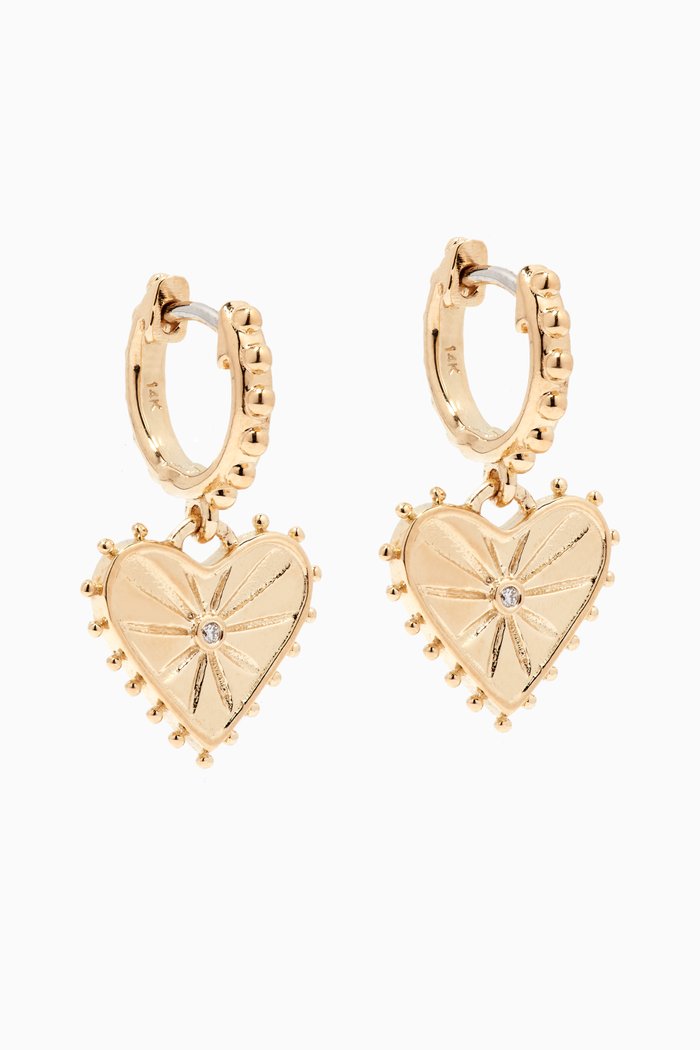 

Agape Diamond Hoop Earrings in 14kt Yellow Gold
