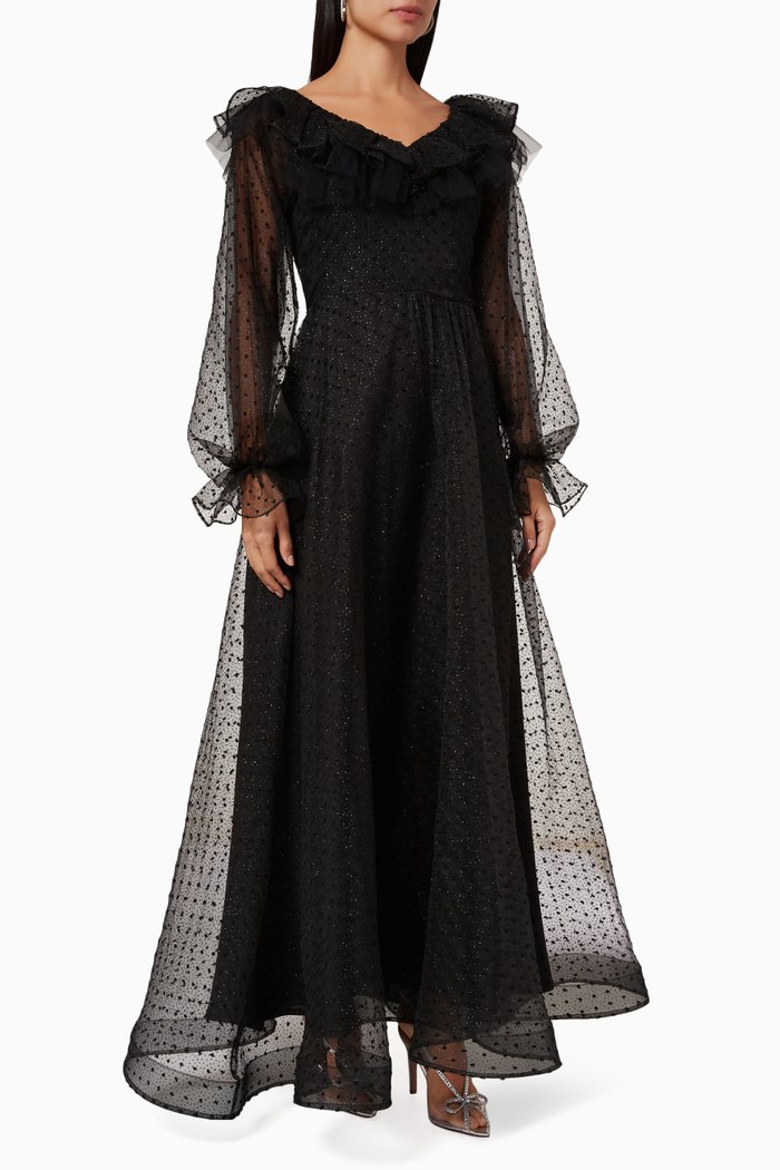 

Puff Sleeve Dress, Black