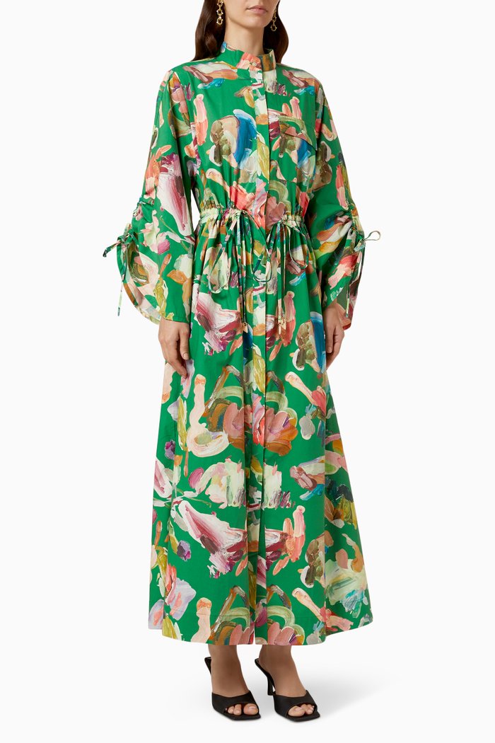 

Arlo Shirt Dress in Organic Cotton, Green