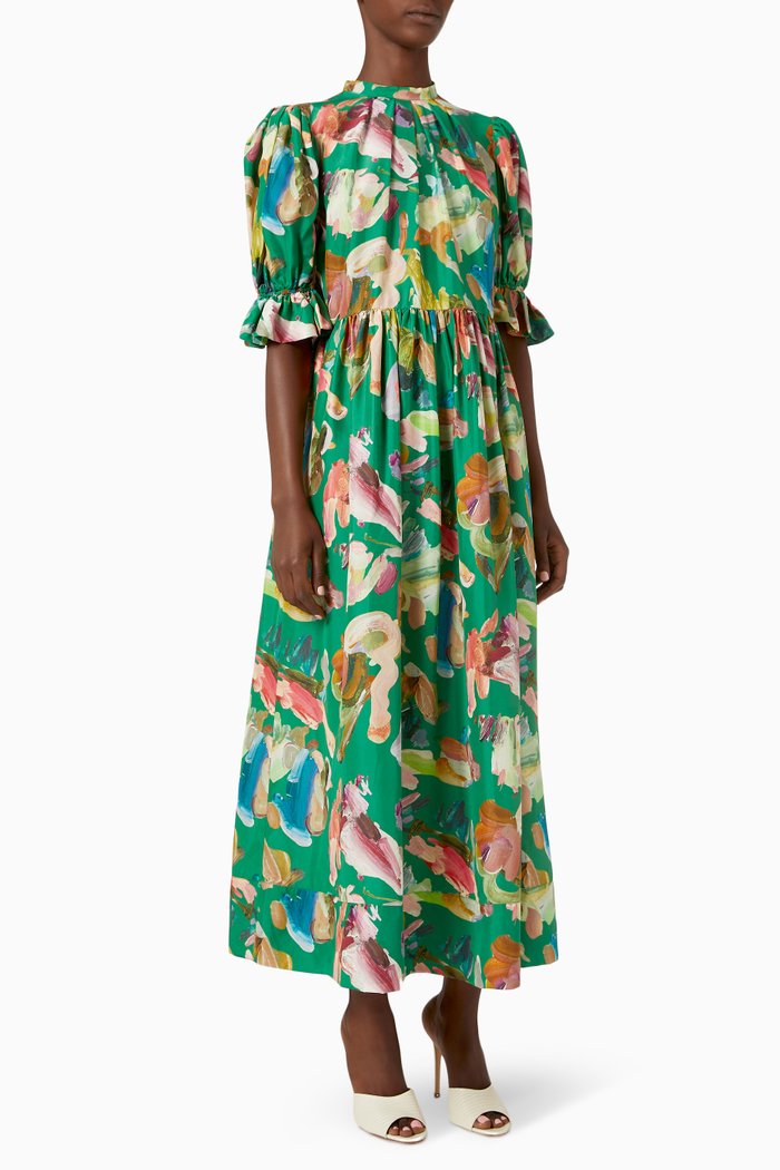 

Arlo Puff Sleeve Maxi Dress, Green