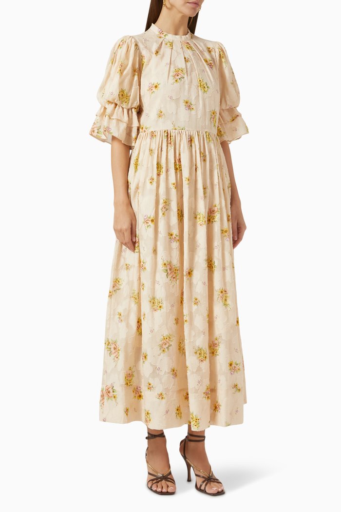 

Clementine Puff Sleeve Dress, Neutral