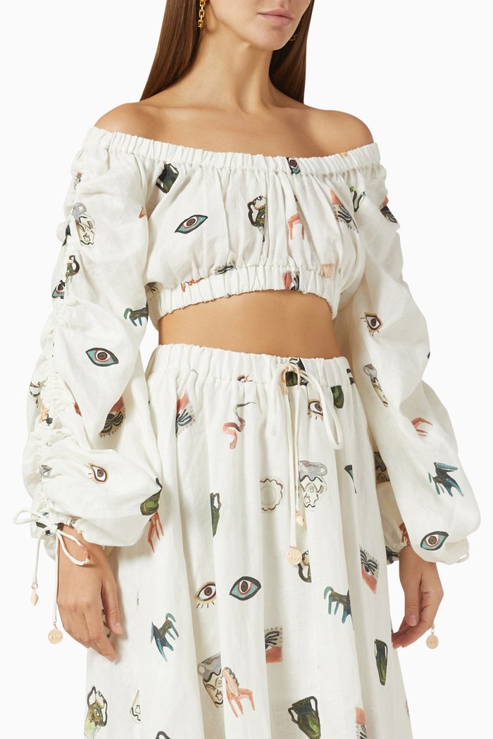 

Hera Drawstring Top, White