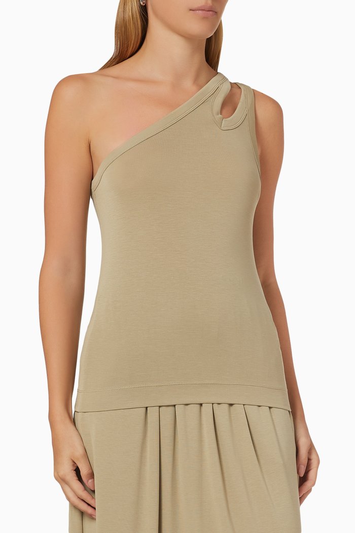 

Luca Asymmetric Strap Top, Neutral