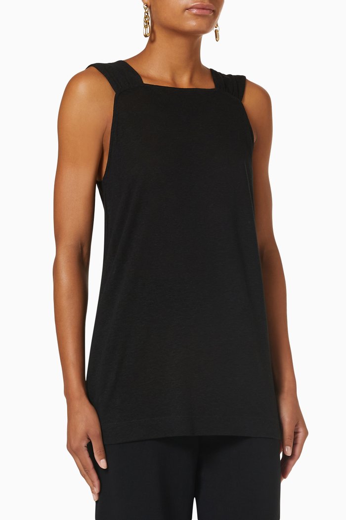 Noah Top in Tencel™ & Organic Linen, Black