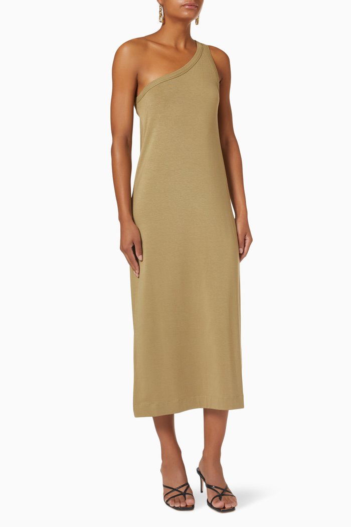 

Astrid Asymmetric Dress in Stretch Tencel™, Brown