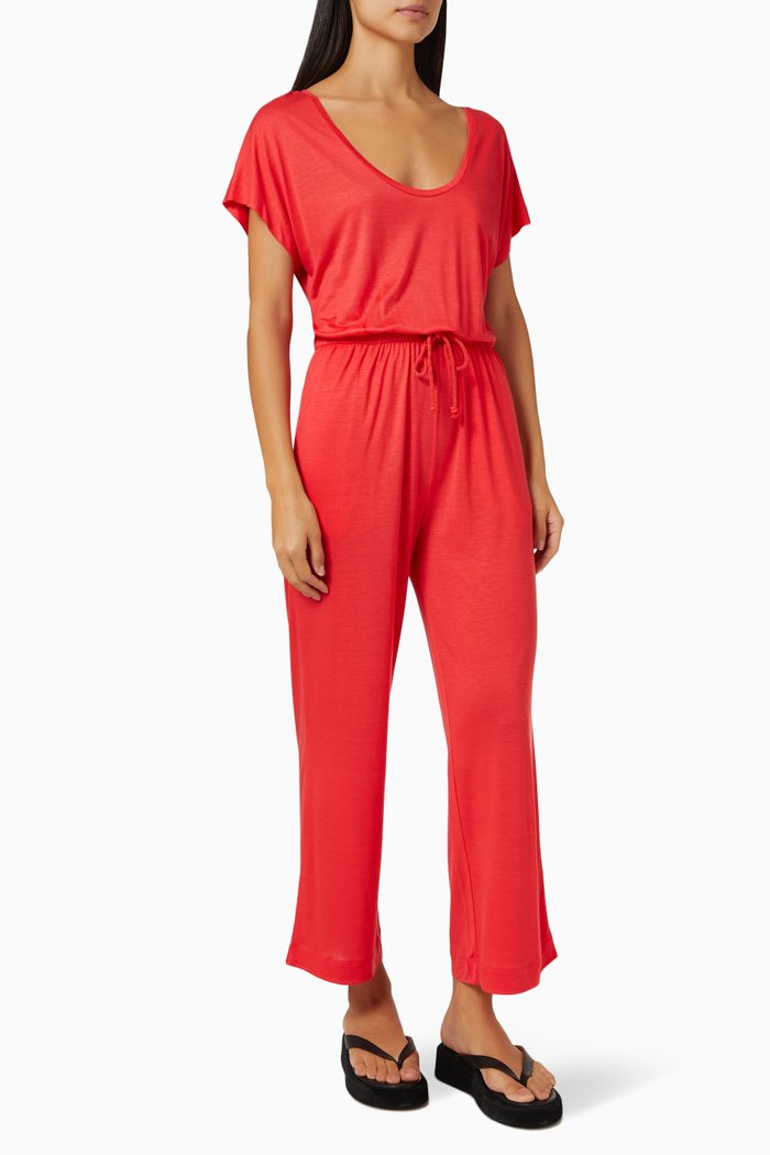 

Serena T-shirt Jumpsuit in Tencel™, Orange