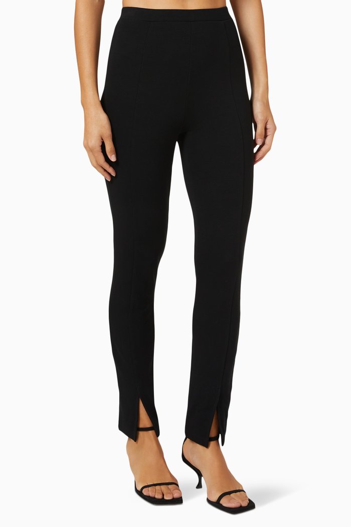 

Stevie Vented Pants in Organic Cotton Interlock, Black