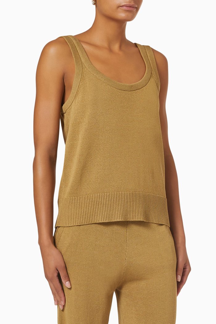 

Marlowe Tank in Organic Cotton, Brown