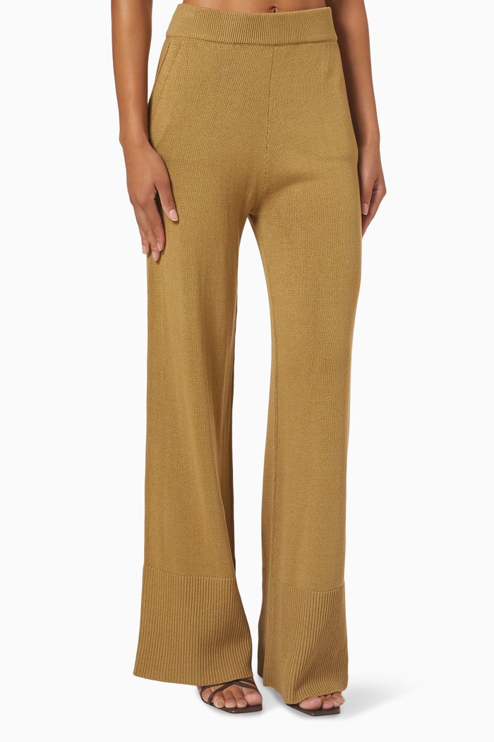 

Paige Wide-leg Pants in Organic Cotton, Brown