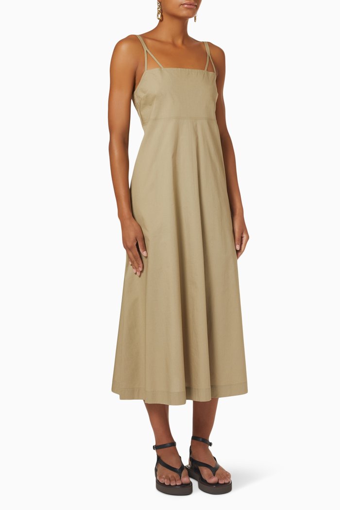 

Elijah Cami Dress in Organic Cotton Poplin, Neutral