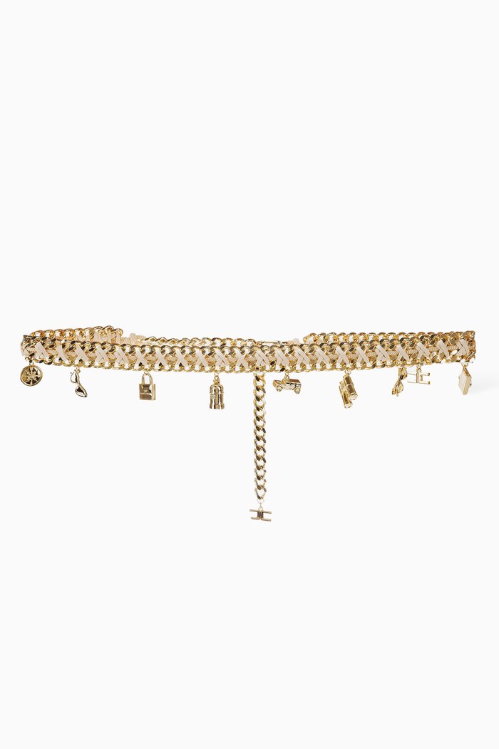 

Braided Safari Charms Belt in Metal, Neutral