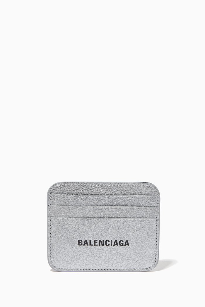 

Cash Cardholder in Metallic Grained Calfskin, Silver