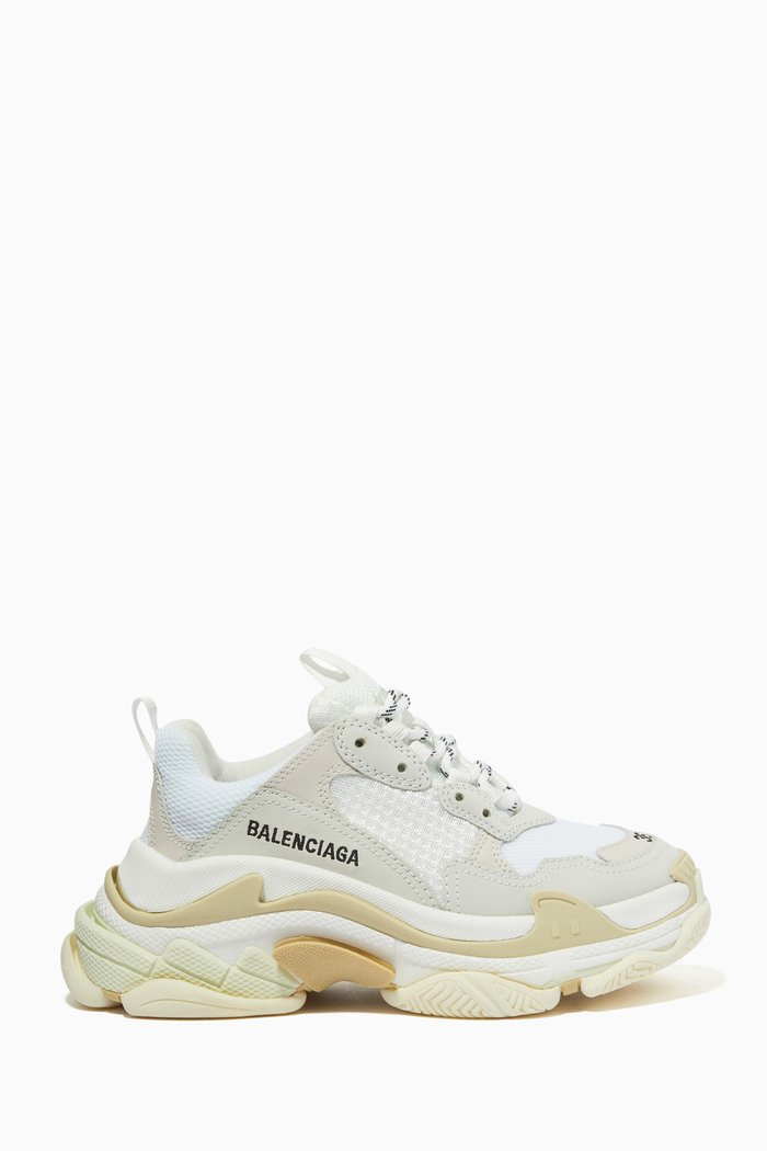 

Triple S Sneakers in Double Foam & Mesh, White