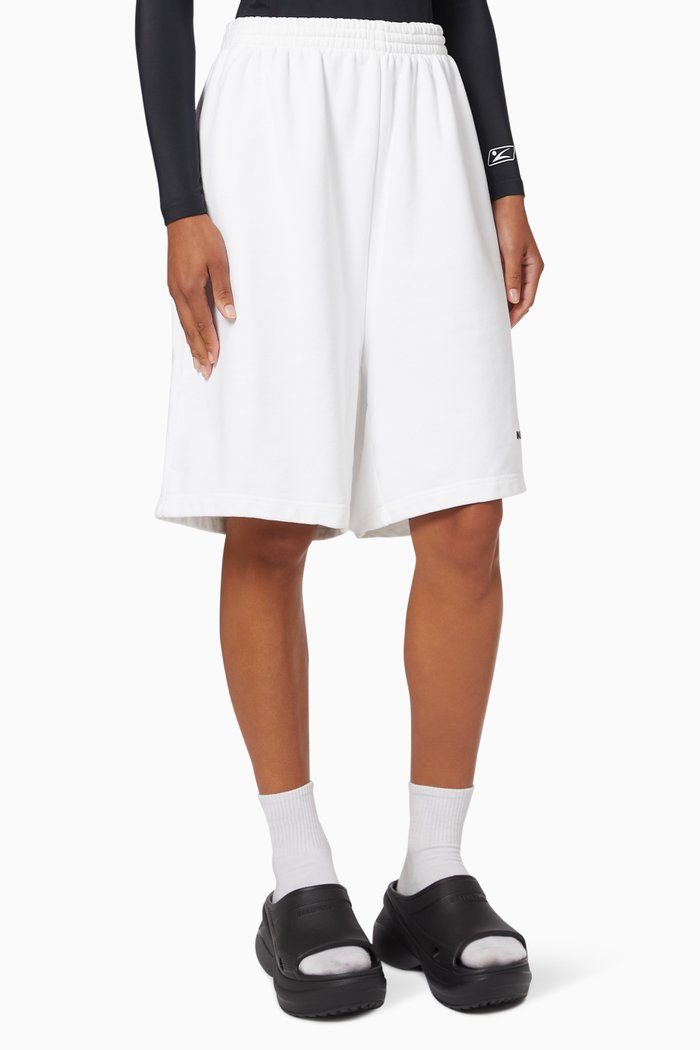 

Logo Sweat Shorts in Cotton Jersey, White