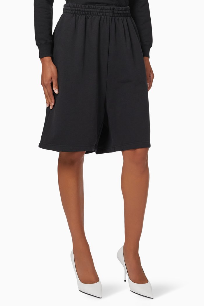 

Logo Sweat Shorts in Cotton Jersey, Black