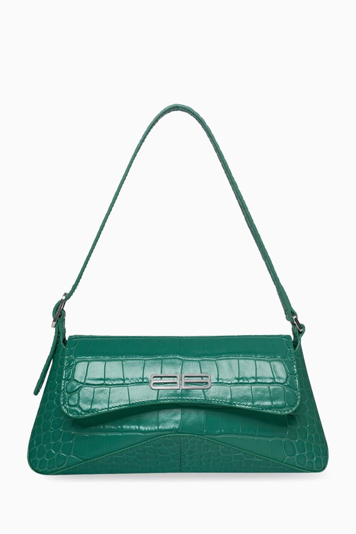 

XX Small Flap Bag in Shiny Crocodile Embossed Calfskin, Green