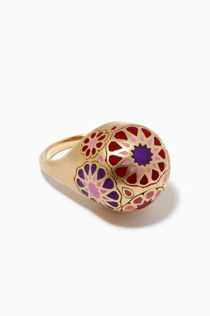 My Muse Glory Enamel Ring in 18kt Yellow Gold