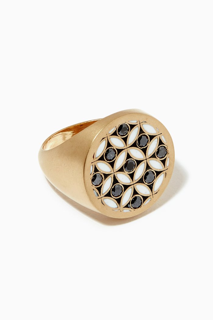 

Blat Beirut Diamond & Enamel Ring in 18kt Yellow Gold