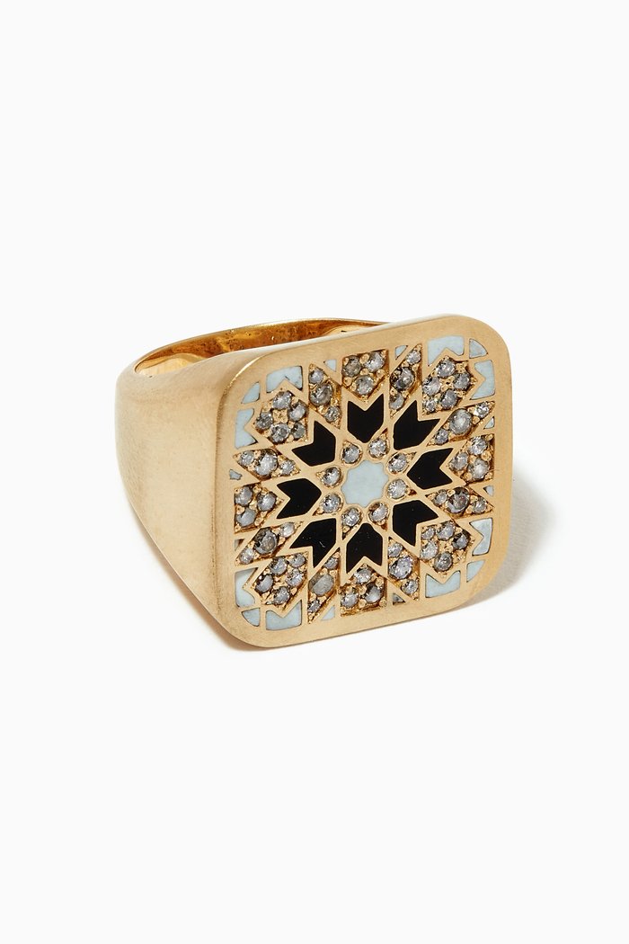 

Blat Beirut Star Diamond & Enamel Ring in 18kt Yellow Gold