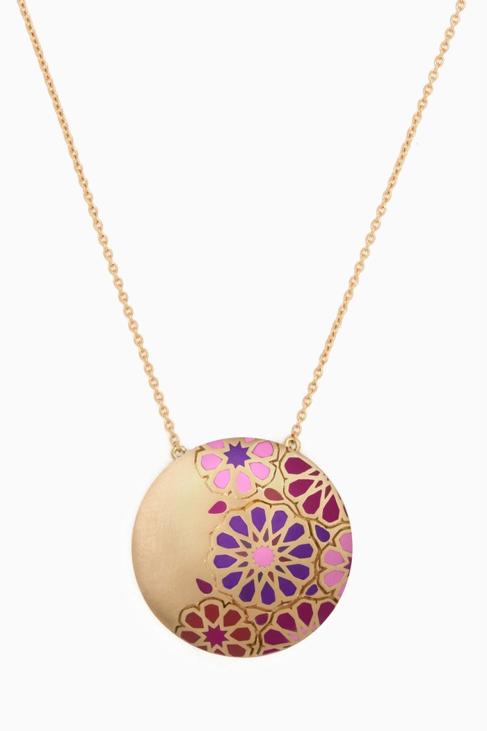 My Muse Glory Enamel Necklace in 18kt Yellow Gold