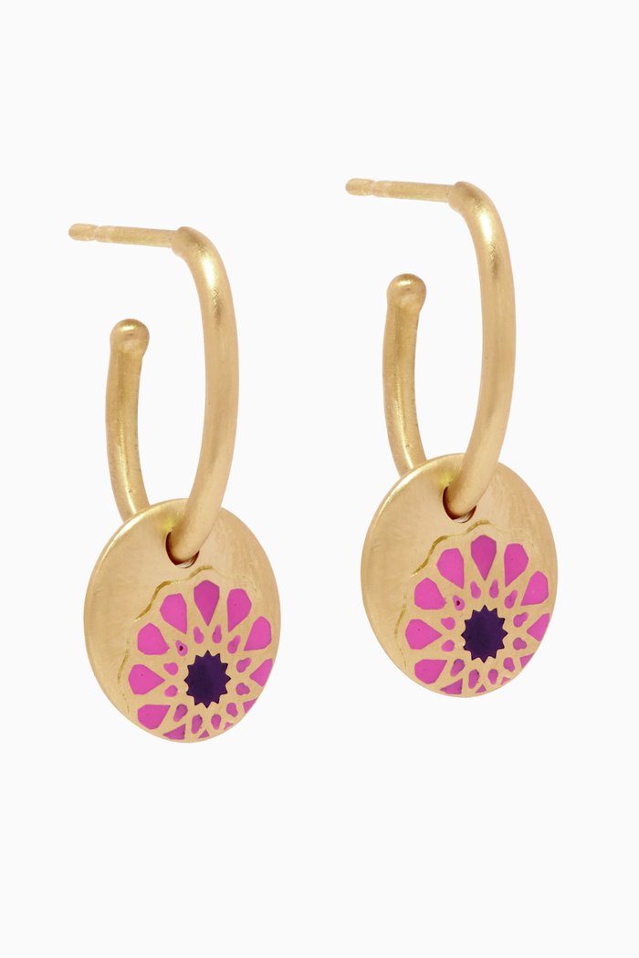 

My Muse Glory Enamel Hoop Earrings in 18kt Yellow Gold