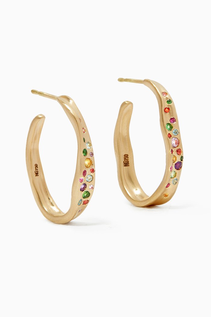 

Baby Malak Bonbon Sapphire Hoop Earrings in 18kt Yellow Gold
