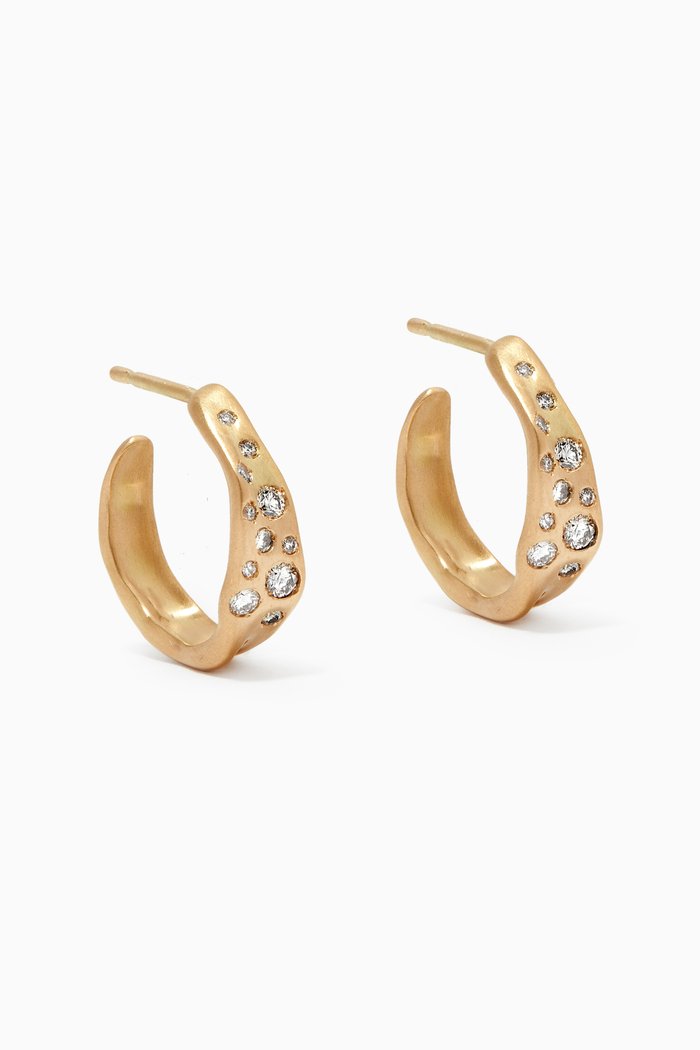 

Baby Malak Diamond Hoop Earrings in 18kt Yellow Gold