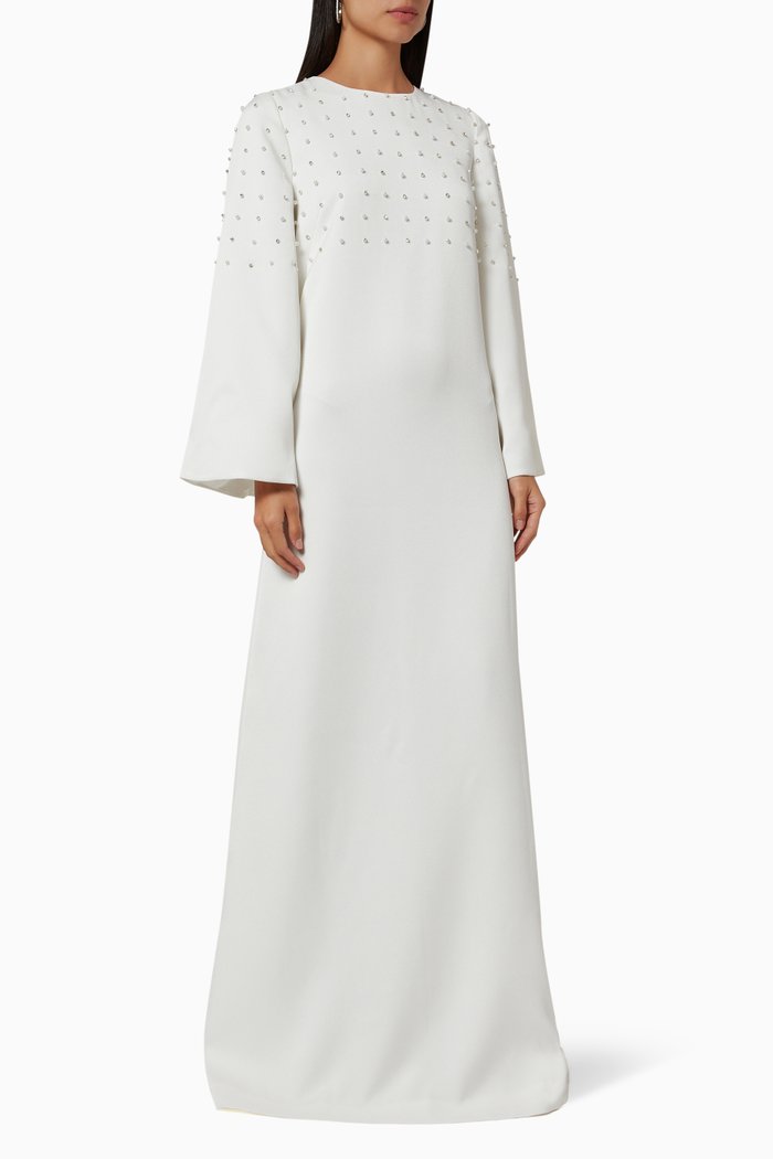 

Bead Embellished Dress, White