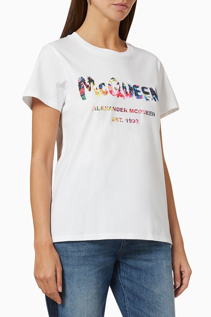 

McQueen Graffiti T-shirt in Cotton Jersey, Multicolour