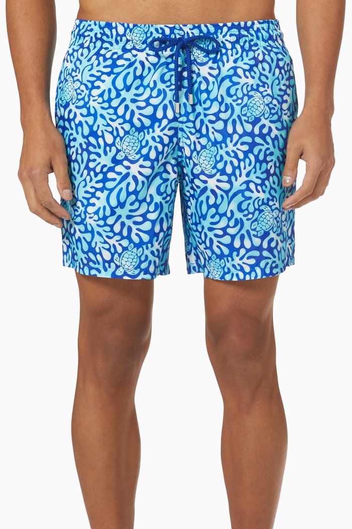 

Turtle Splash Swim Shorts in Recycled Nylon, Blue