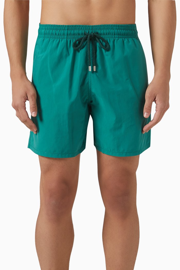 Moorea Swim Shorts in Recycled Nylon, Green