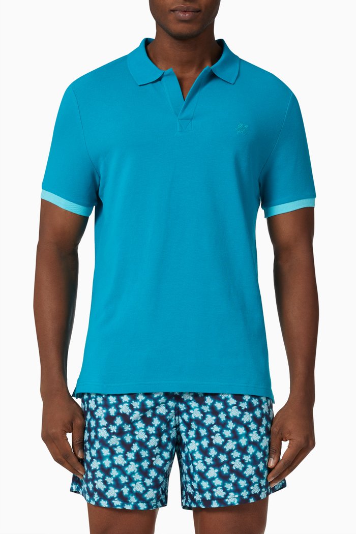 

Palatin Polo Shirt in Cotton-piqué, Blue