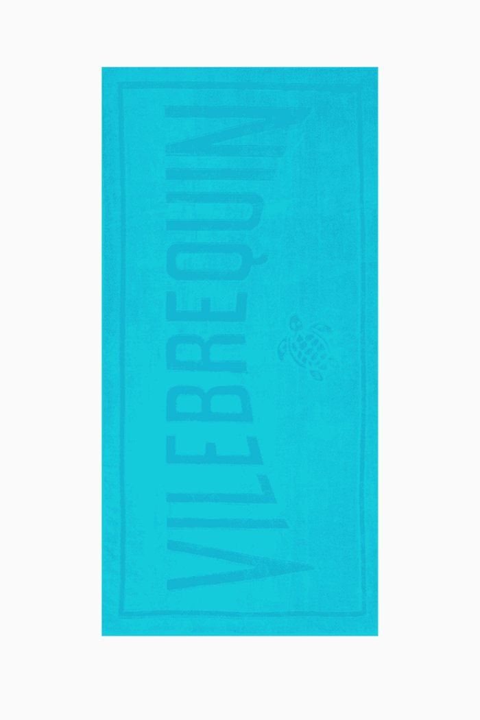 

Logo-jacquard Beach Towel in Organic Cotton, Blue