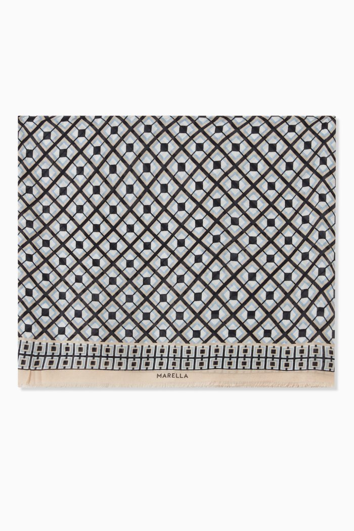 

Geometric Print Scarf, Black