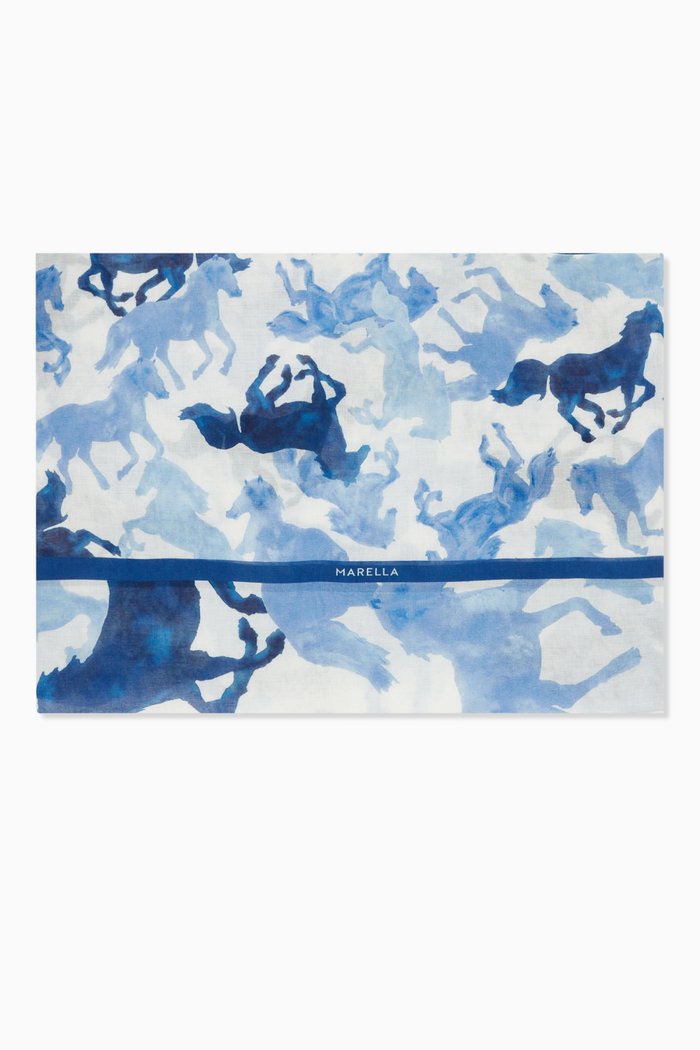 

Angora Scarf in Cotton, Blue