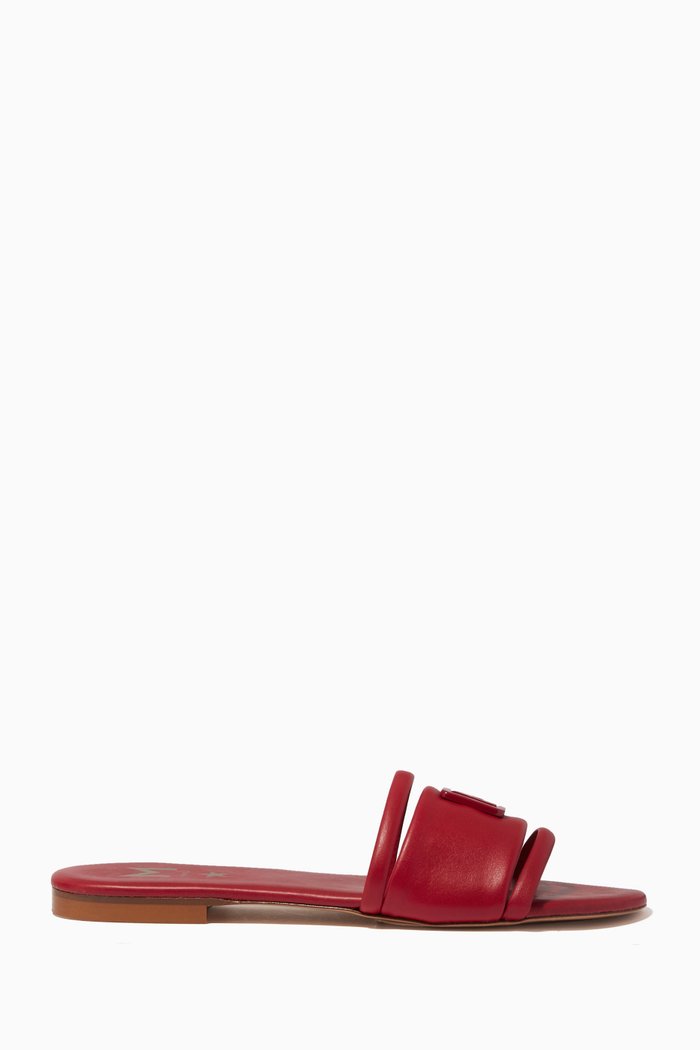 

Nectar Slide Sandals in Leather, Red