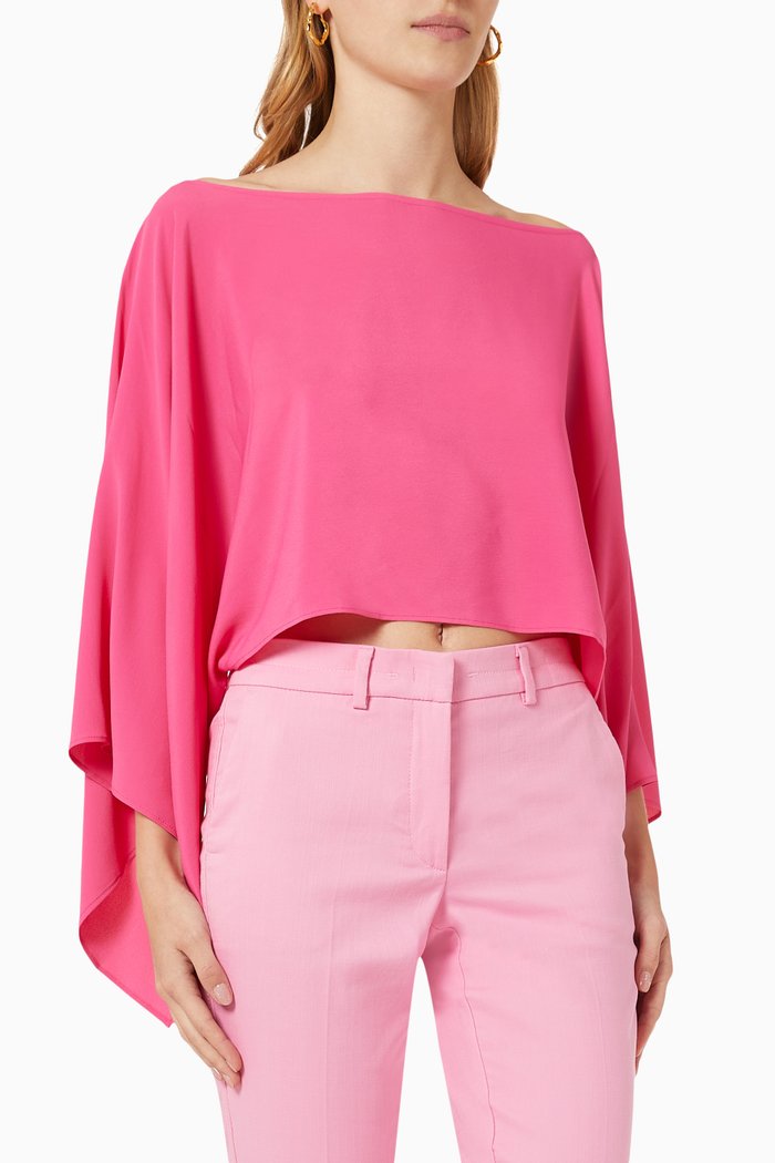 

Cape Poncho in Crepe, Pink