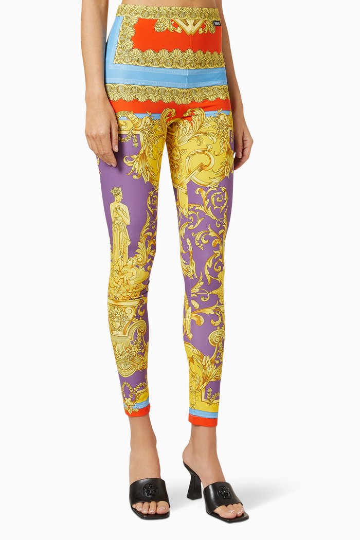 Barocco Goddess Leggings in Lycra, Multicolour
