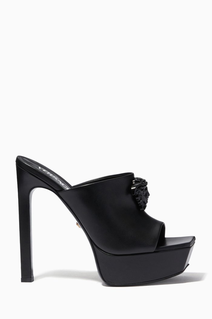 

La Medusa Platform Mules in Calf Leather, Multicolour