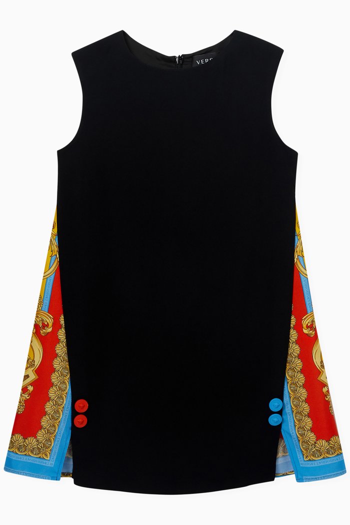 

Barocco Goddess Dress in Crêpe & Silk Twill, Black