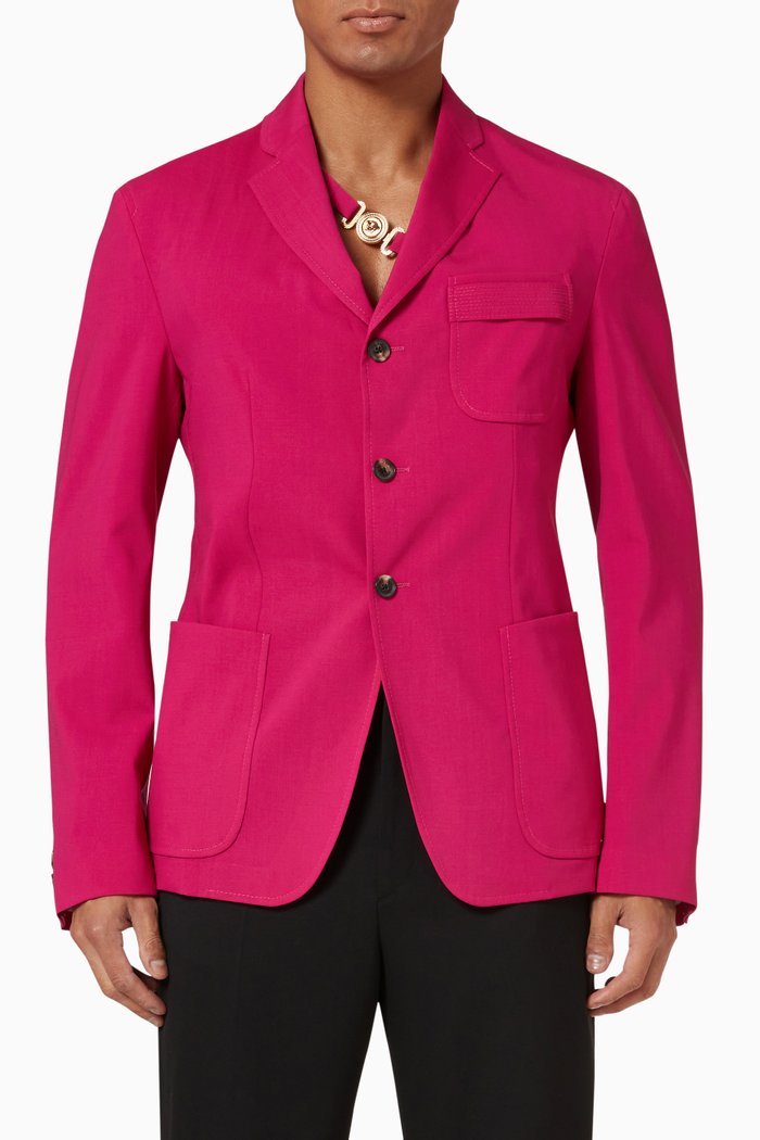 

Medusa Biggie Jacket in Mohair, Pink