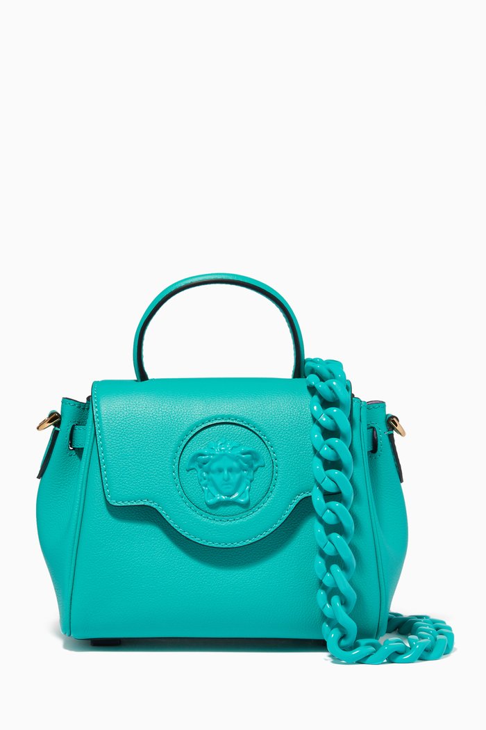 

La Medusa Small Handbag in Leather, Blue