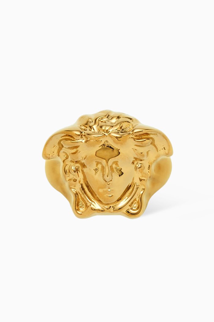 

Large Medusa Head Ring in Brass, Gold